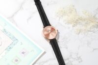 VELA ROSEGOLD BLACK LEATHER