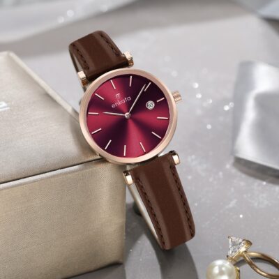 VELA BURGUNDY BROWN LEATHER